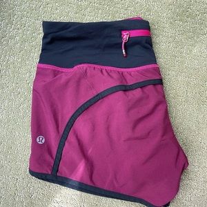 Lululemon shorts, pink and plum, size 4